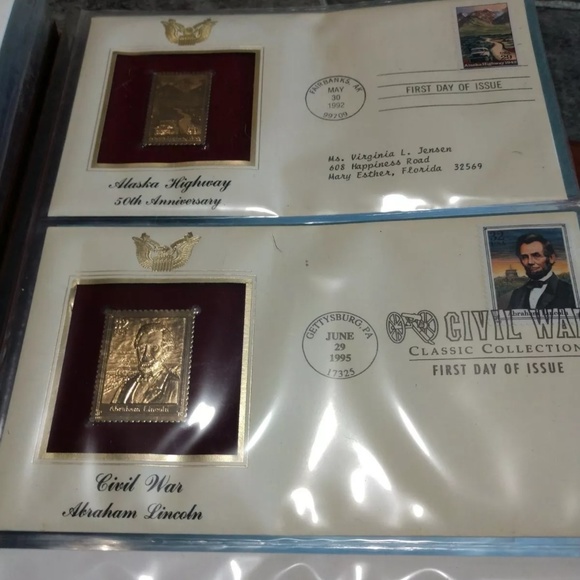 Lot of 2 huge books of Gold Replicas of US Stamps - Picture 6 of 8